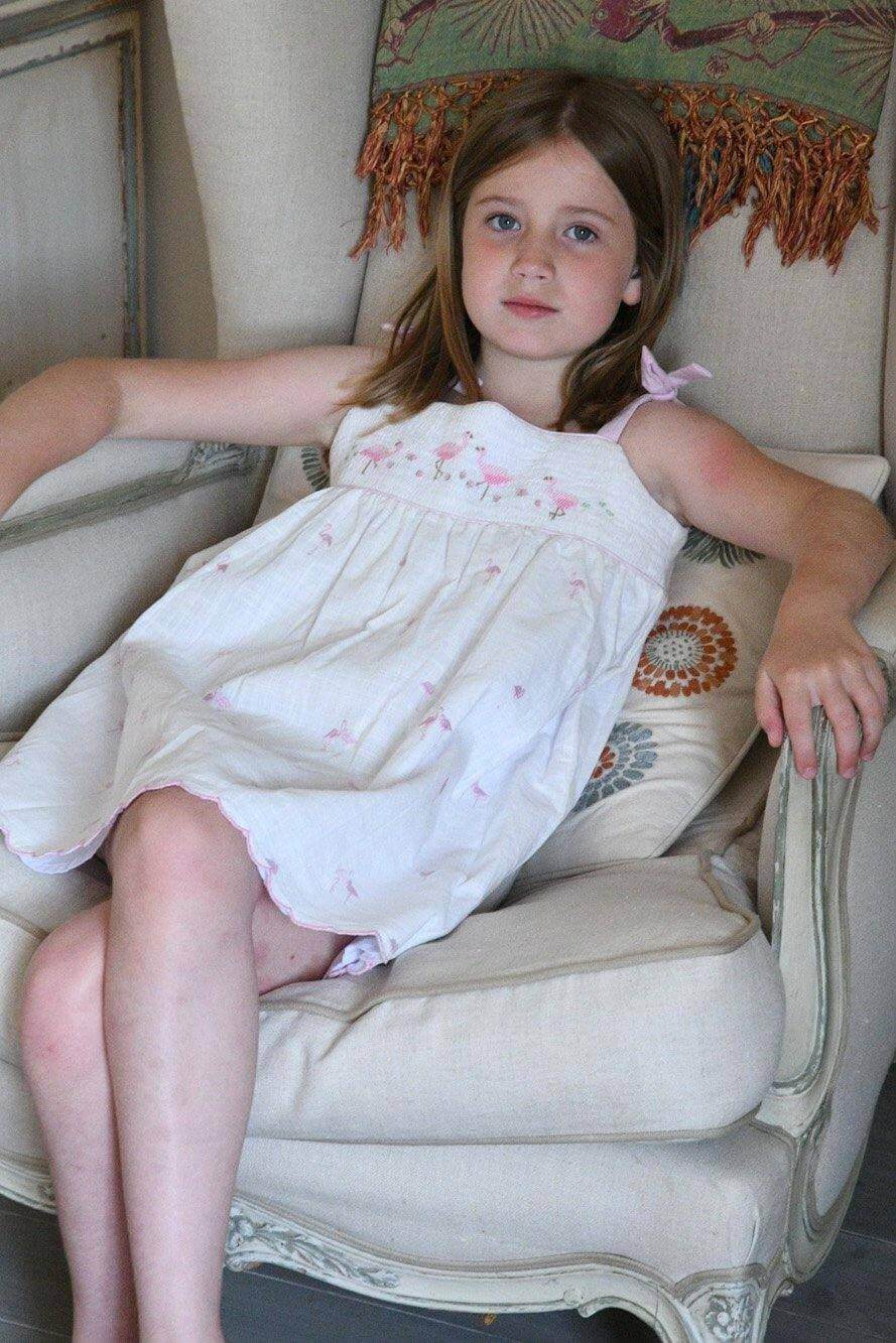 Flamingo Pink Smocked Summer Dress - Cute Couture