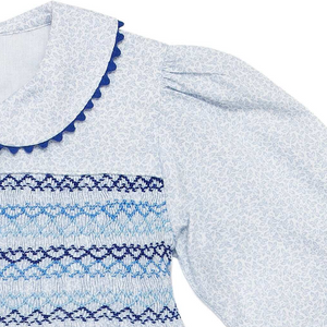 Isla Blue Petal Smocked Dress