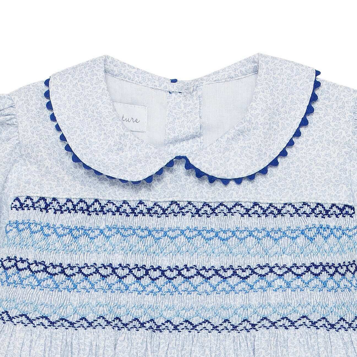 Isla Blue Petal Smocked Dress