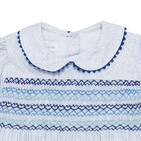 Isla Blue Petal Smocked Dress