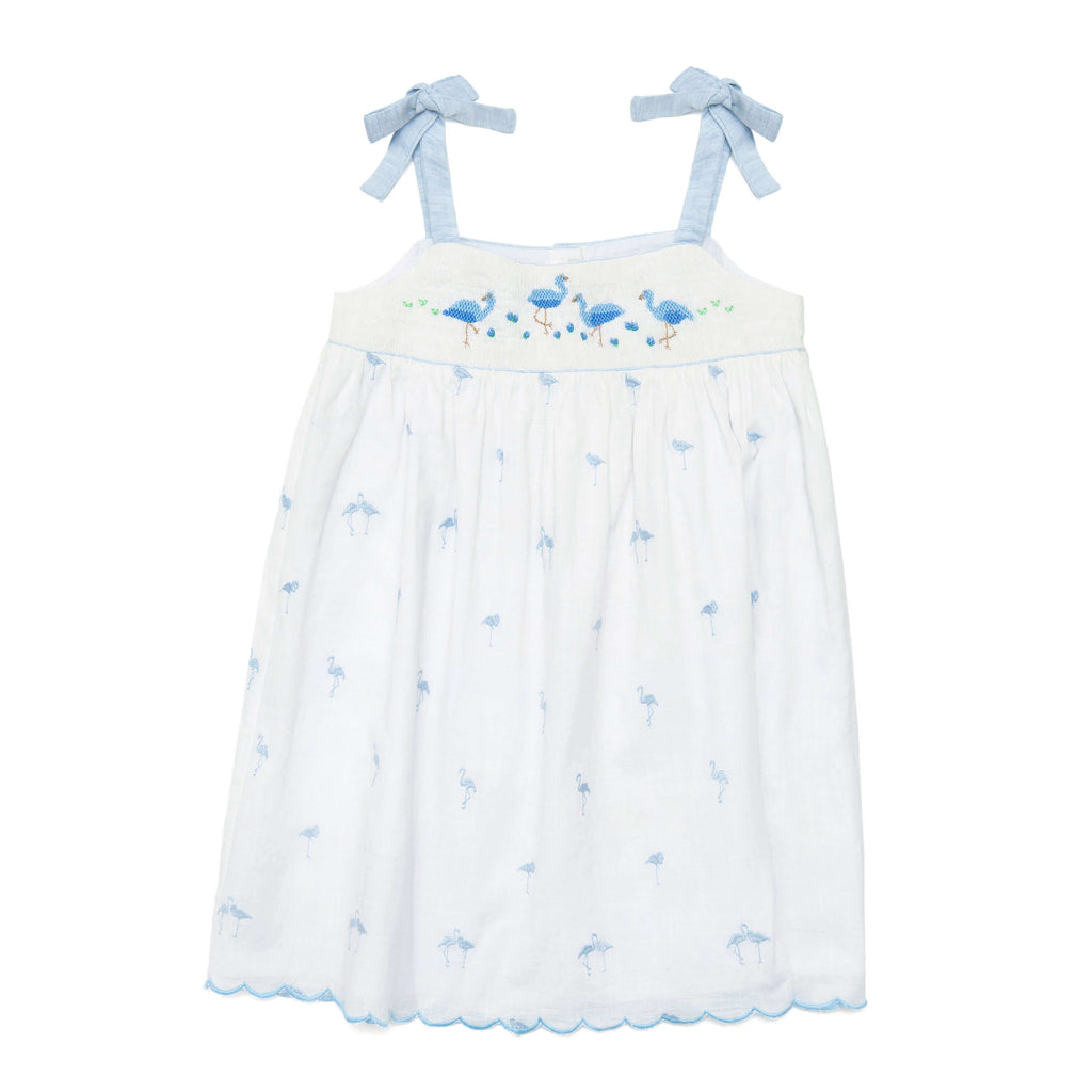  Flamingo Blue Smocked Summer Dress - Cute Couture