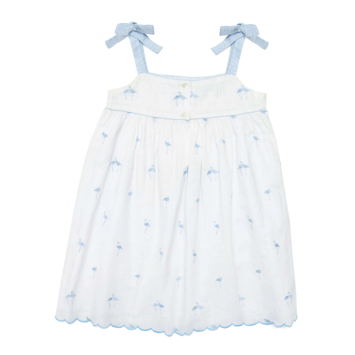  Flamingo Blue Smocked Summer Dress - Cute Couture