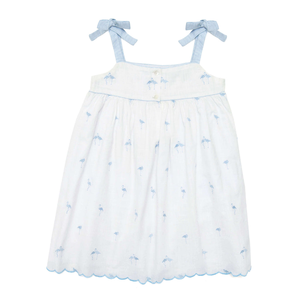  Flamingo Blue Smocked Summer Dress - Cute Couture