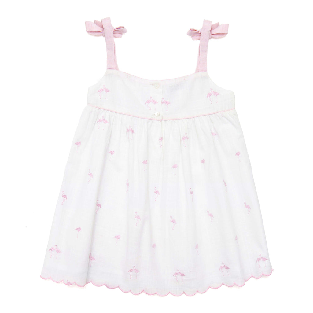 Flamingo Pink Smocked Summer Dress - Cute Couture
