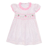 Apple Delight Pink Smocked Dress - Cute Couture