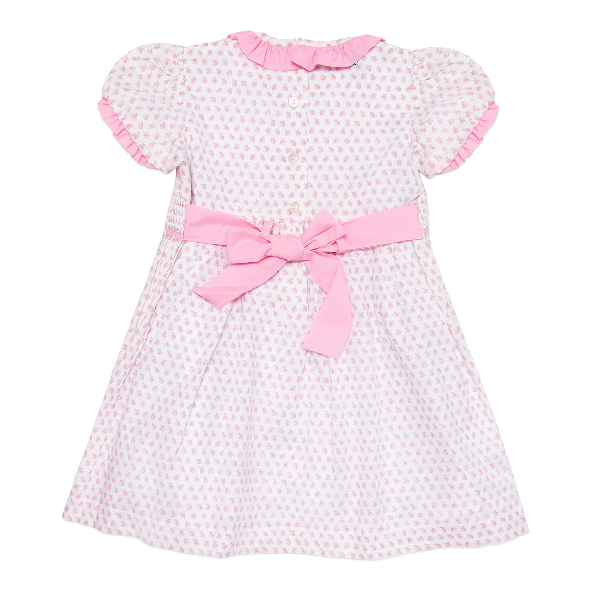 Apple Delight Pink Smocked Dress - Cute Couture