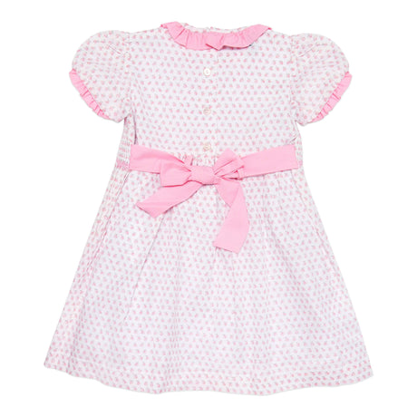 Apple Delight Pink Smocked Dress - Cute Couture
