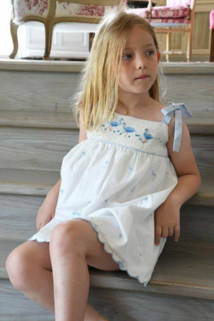 Flamingo Blue Smocked Summer Dress - Cute Couture